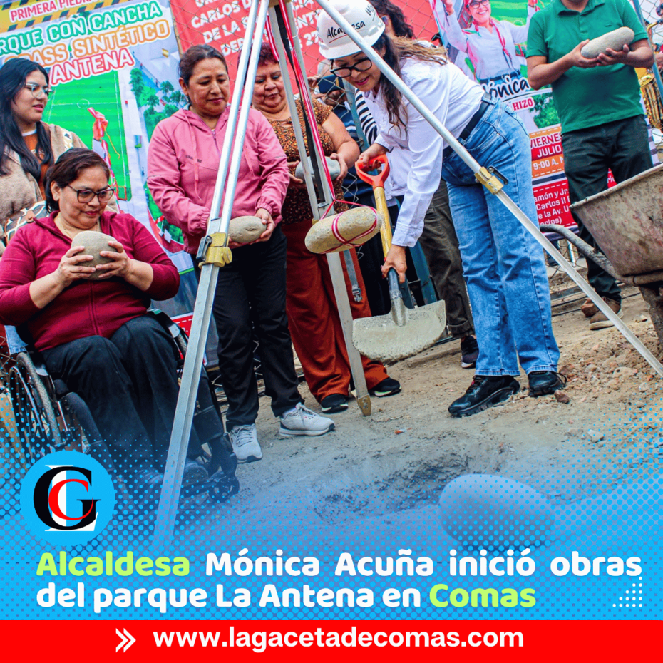 Alcaldesa Mónica Acuña inició obras del parque La Antena en Comas