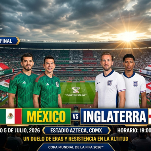 México enfrenta a Inglaterra por octavos en el Estadio Azteca