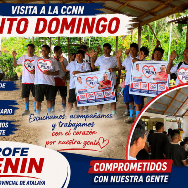 Lenín Escudero fortalece campaña escuchando demandas de C.N. Santo Domingo en Atalaya