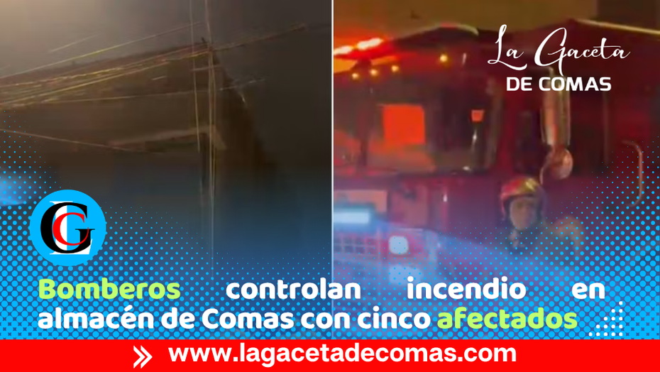 Incendio en almacén de escobas en Comas deja cinco afectados.