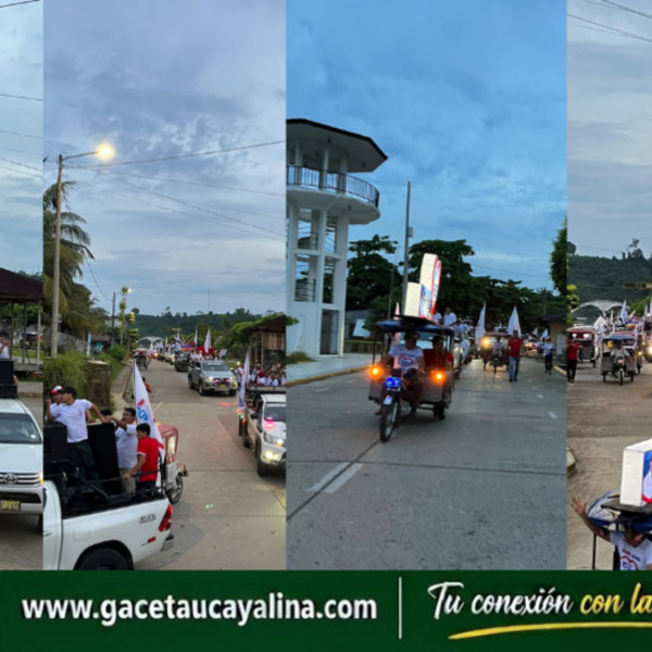 Candidato Lenín Escudero encabeza multitudinaria caravana con cierre electoral por calles de Atalaya