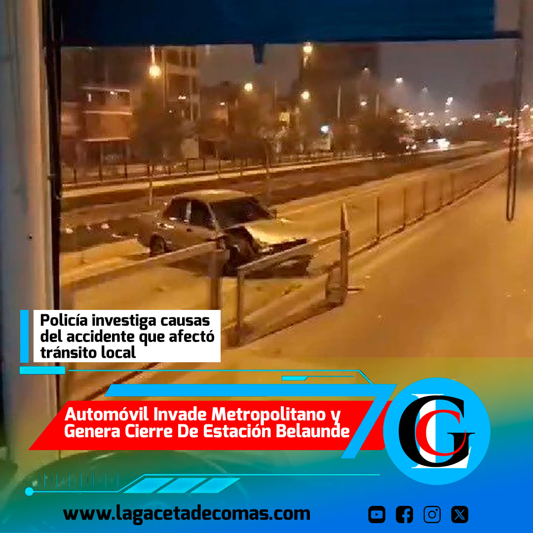 Automóvil invade Metropolitano y genera cierre de estación Belaunde