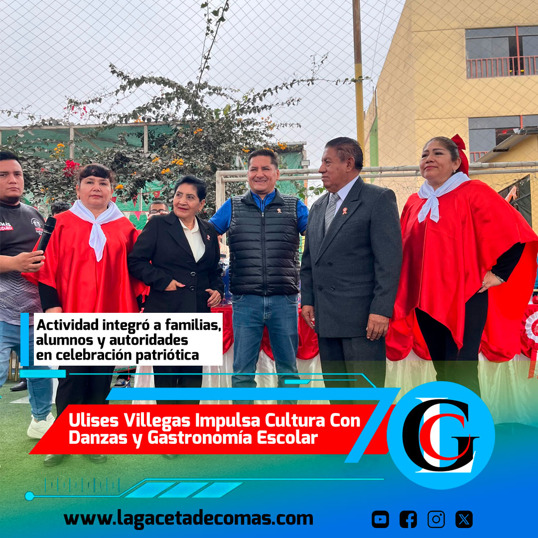 Ulises Villegas impulsa cultura con danzas y gastronomía escolar en Comas