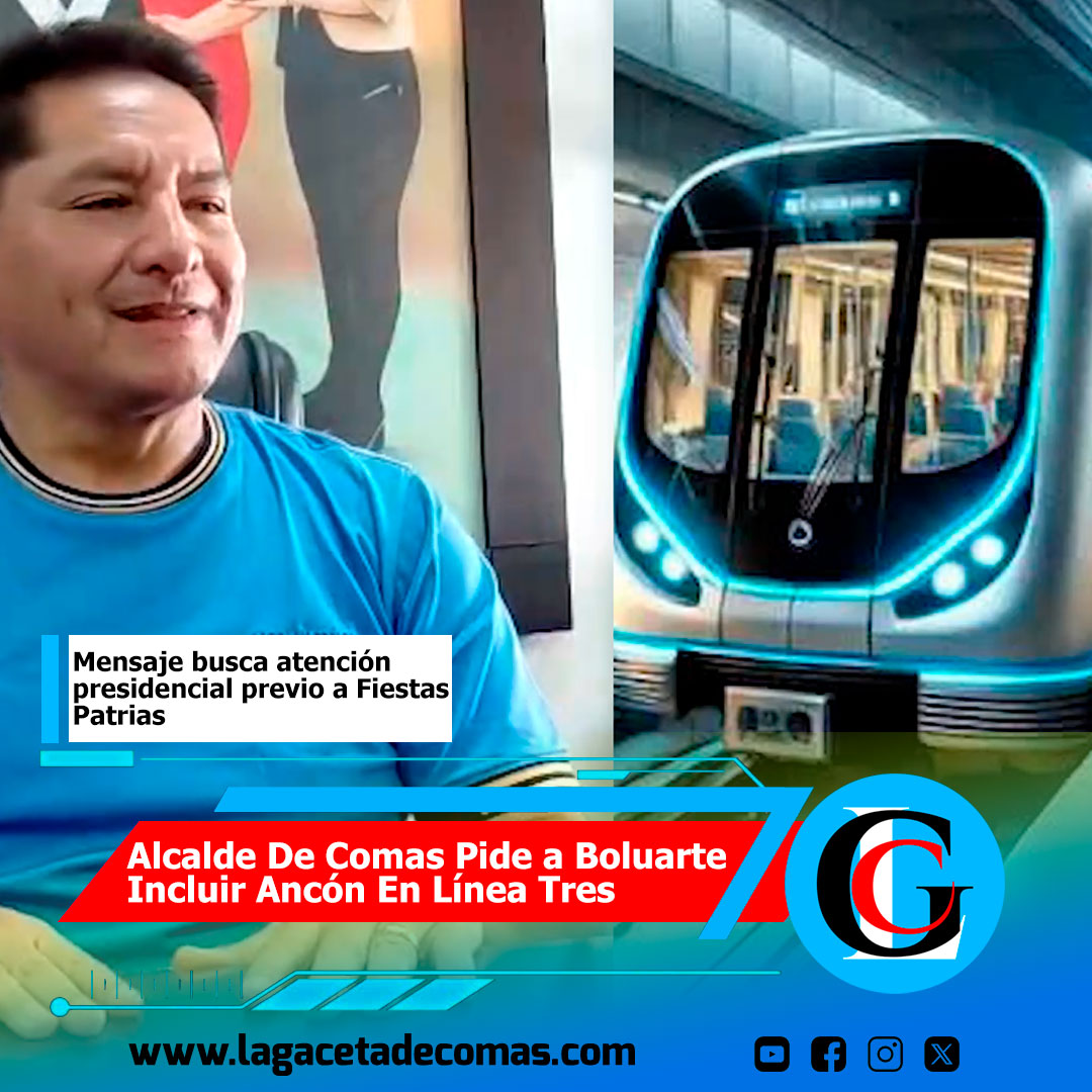Alcalde de Comas pide a Boluarte incluir Ancón en Línea Tres