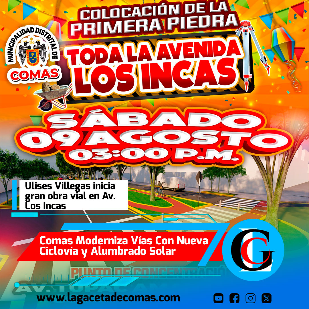 Ulises Villegas inicia gran obra vial en avenida Los Incas en Comas