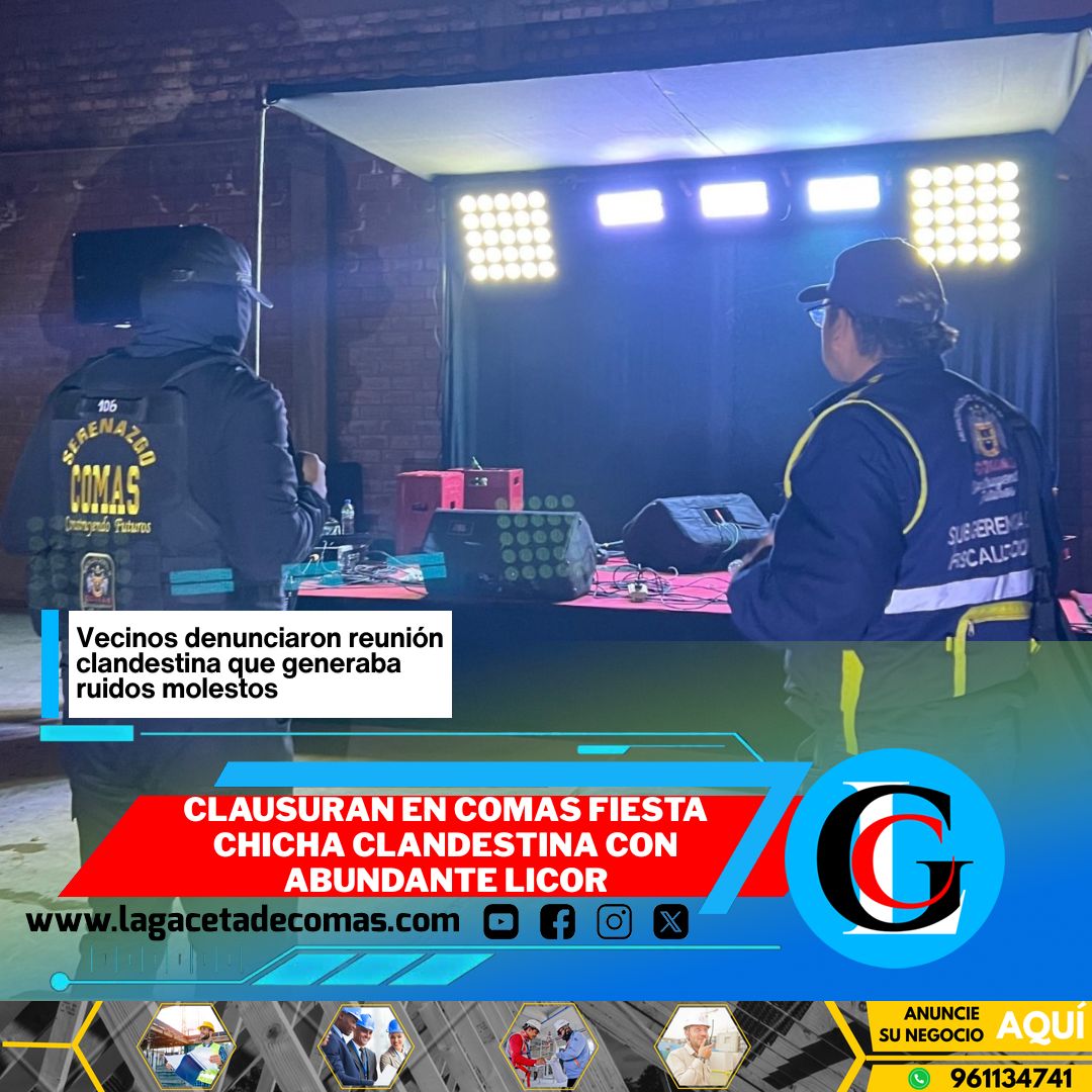 Clausuran en Comas fiesta chicha clandestina con abundante licor