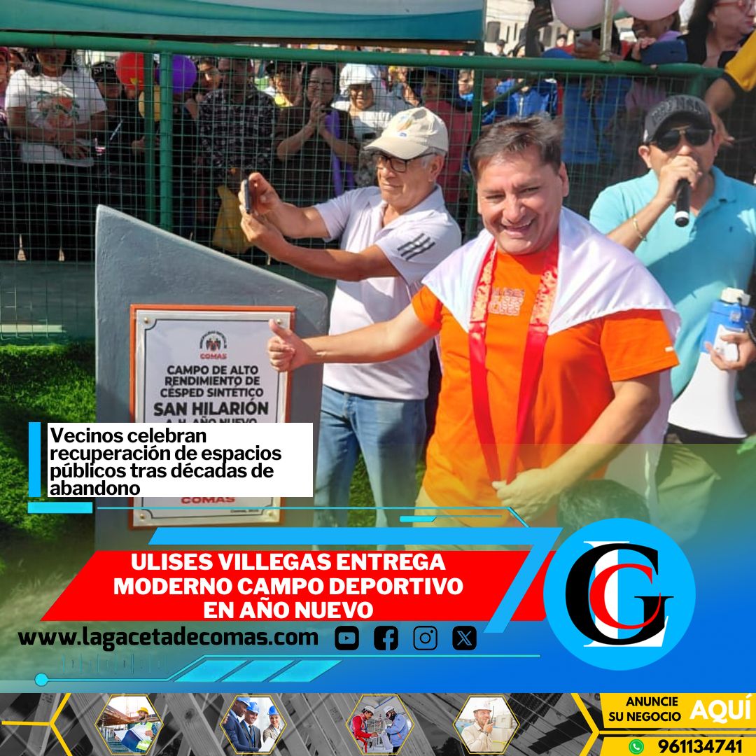 Ulises Villegas entrega moderno campo deportivo en Año Nuevo