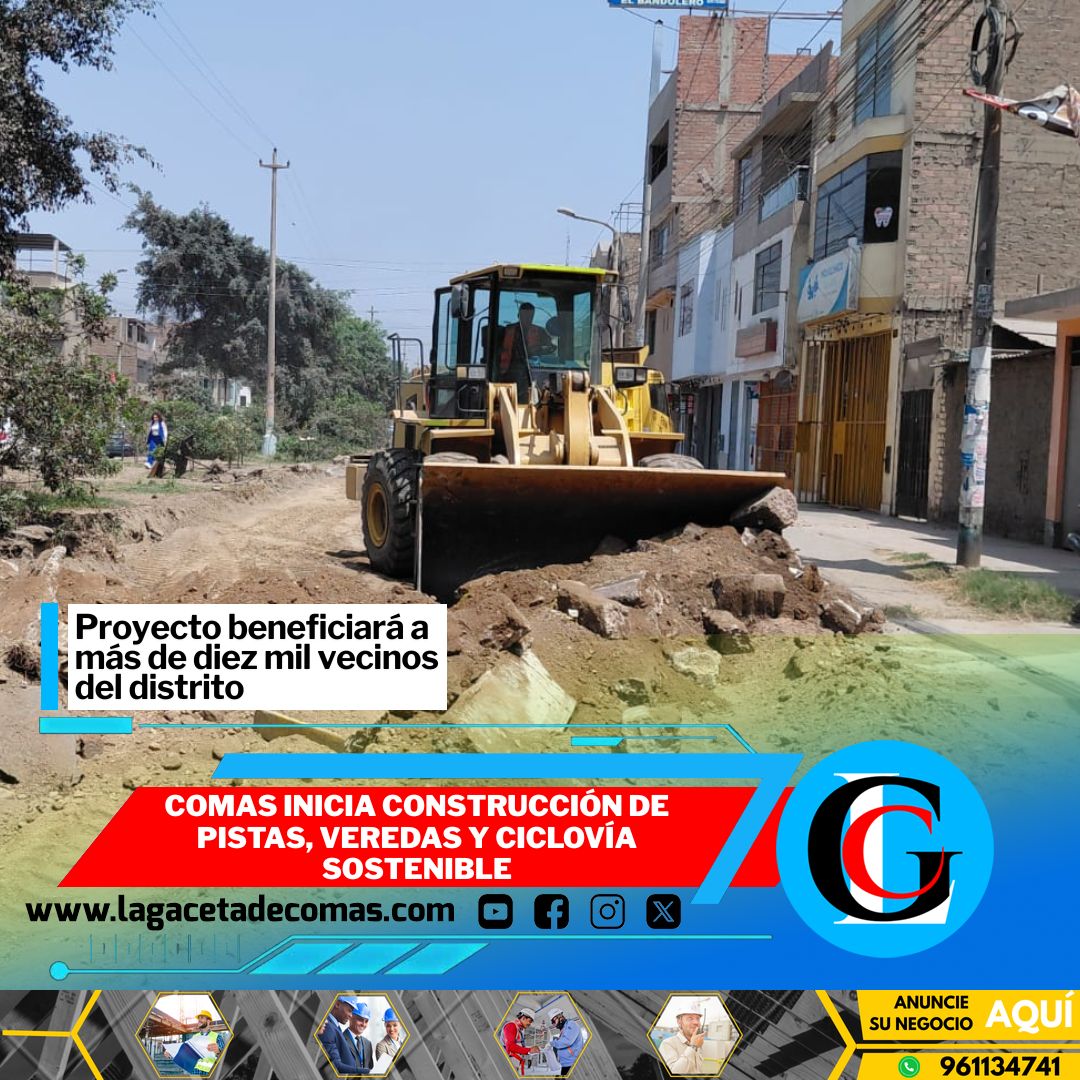 Comas inicia construcción de pistas, veredas y ciclovía sostenible