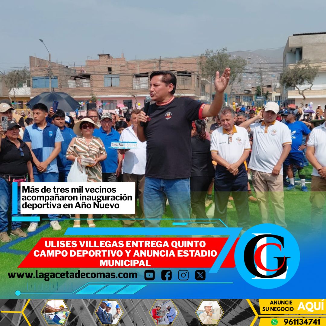 Ulises Villegas entrega quinto campo deportivo y anuncia estadio municipal