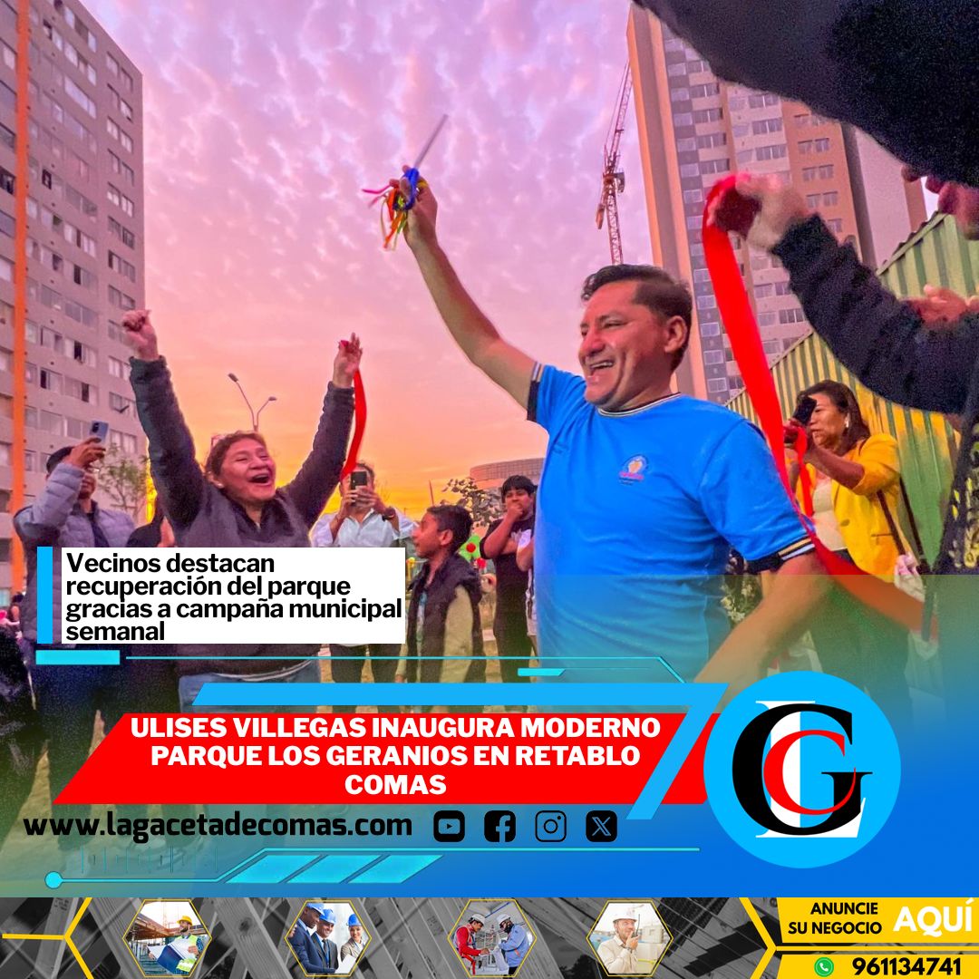 Ulises Villegas inaugura moderno Parque Los Geranios en Retablo Comas