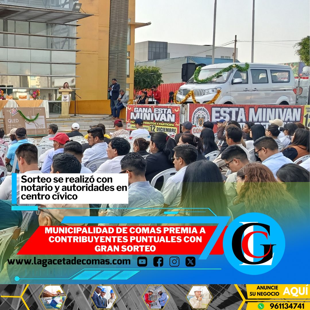 Municipalidad de Comas premia a contribuyentes puntuales con gran sorteo