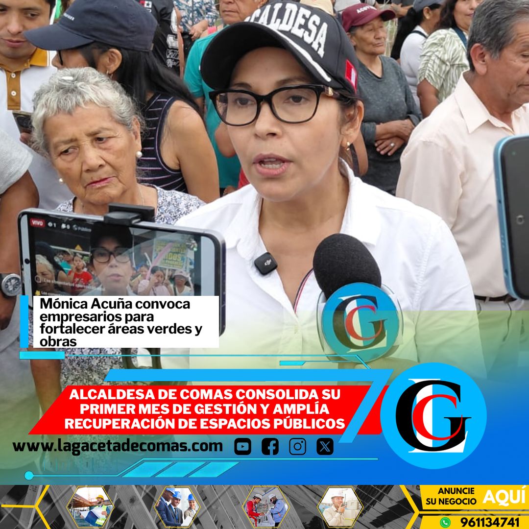Alcaldesa de Comas consolida su primer mes de gestión y amplía recuperación de espacios públicos
