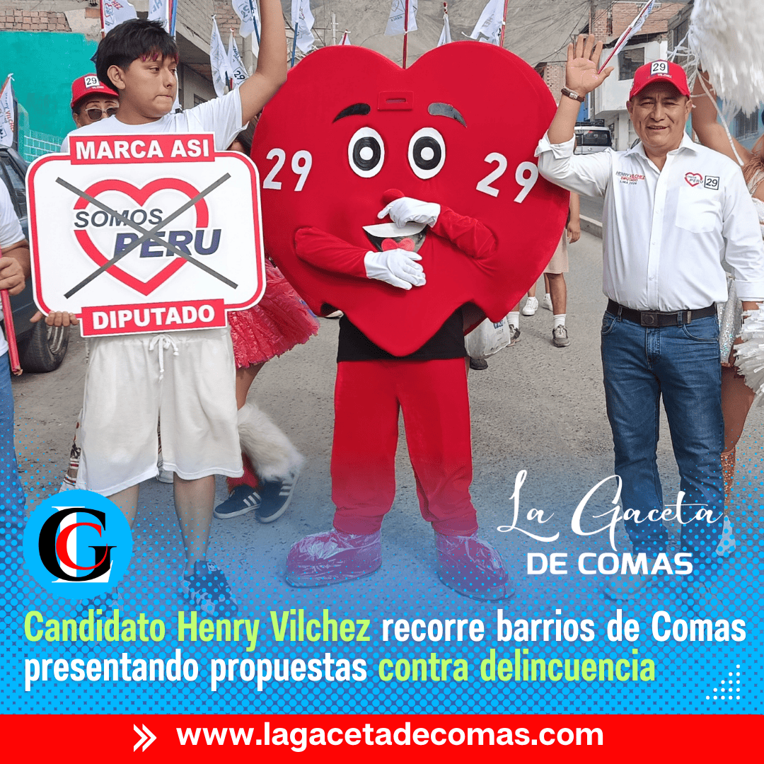 Henry Vilchez recorre barrios de Comas presentando propuestas contra delincuencia