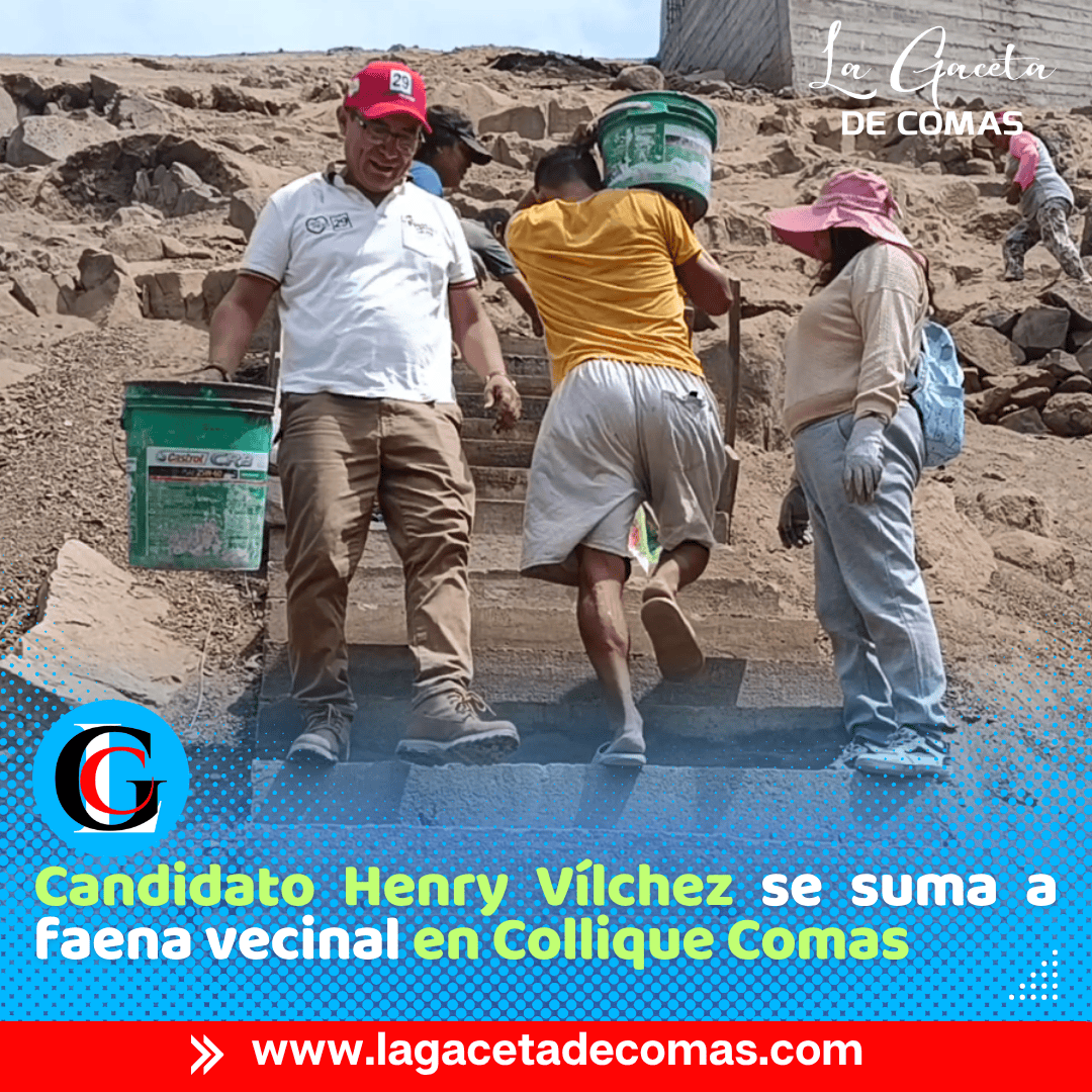 Candidato Henry Vílchez participa en faena comunal en Collique