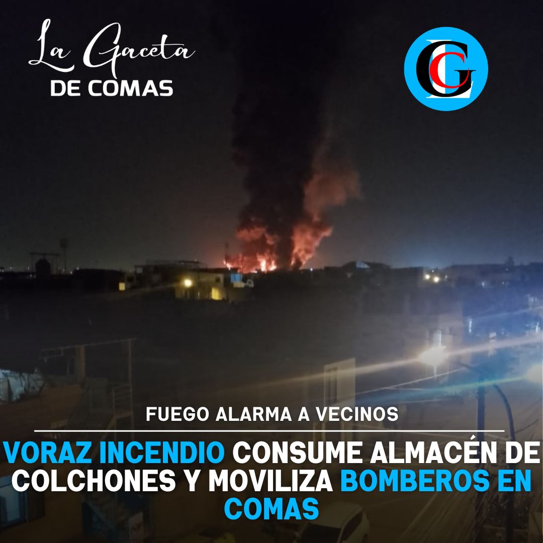 Incendio de gran magnitud destruye almacén de colchones en Comas