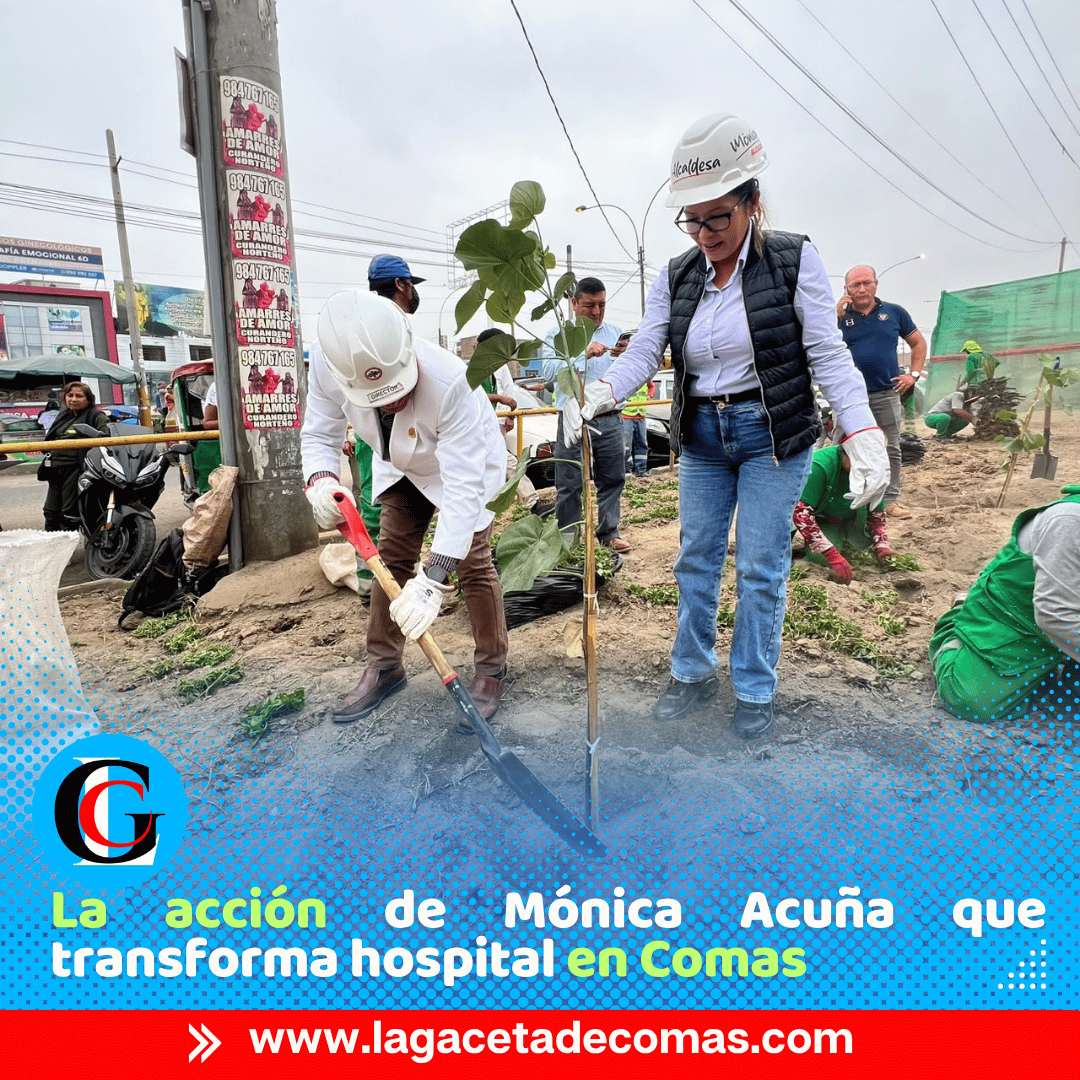 Alcaldesa de Comas impulsa arborización en hospital Sergio Bernales