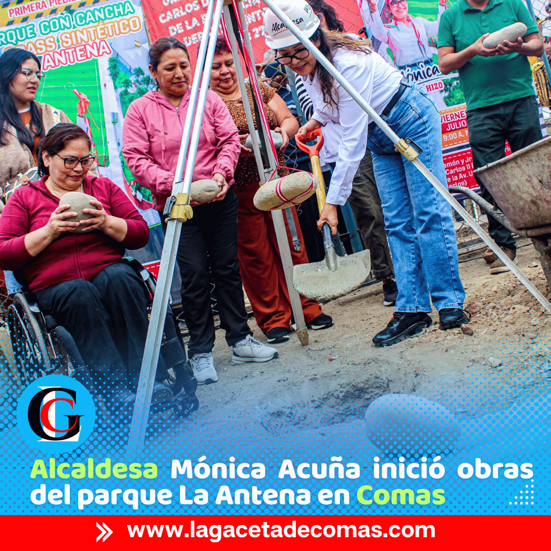 Alcaldesa Mónica Acuña inició obras del parque La Antena en Comas