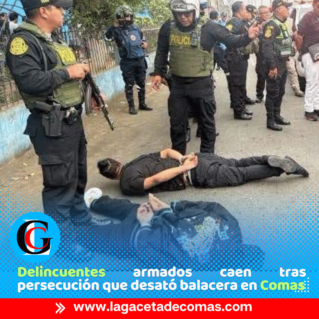 Policía captura a tres tras persecución y balacera en Comas